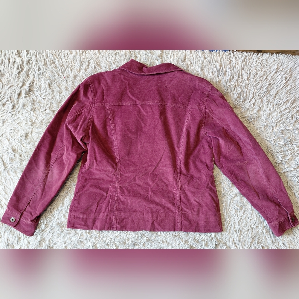 L.L. Bean Women's Plum Button Up Jacket Size Large - Picture 2 of 4